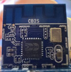 BK7231N Chip on CB2S Board Close-up of the BK7231N chip on a CB2S circuit board.