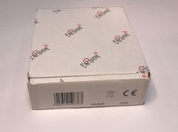 White box with F&amp;Home logo on a white background.