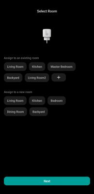 Smart Device Room Selection User interface for selecting a room for a smart device.