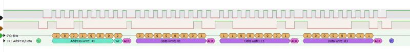 I2C Transmission from ADS1115 on a Logic Graph Analysis of I2C data transmission from ADS1115 on a logic graph.