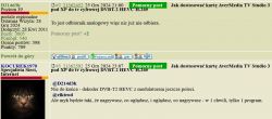 Zrzut ekranu z forum dyskusyjnego na temat kart AVerMedia TV Studio 3 i odbiornika DVB-T2 HEVC H.265.