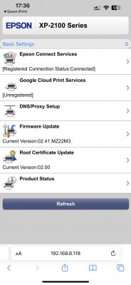 Epson XP-2105 - Wykrywa nieoryginalne tusze, downgrade firmware, drukowanie na zamiennikach