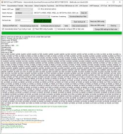 Screenshot of BK7231 Easy UART Flasher showing read logs and the green “Read done” message.