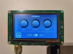 Chorus-Effekt auf STM32F746G-DISCO-Platine Touchscreen STM32F746G-DISCO mit Chorus-Effekt-Einstellungen