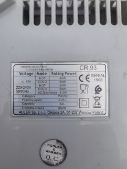 Camry CR93 - migająca dioda w pozycji ECO, 230V - przyczyny braku chłodzenia lodówki turystycznej