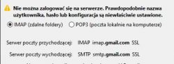 Konfiguracja Gmail w Thunderbird - błąd autoryzacji OAuth2