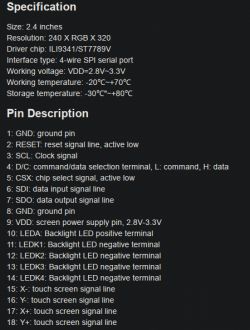 Corrections to ESP32 WROOM 32D pinout: RTC 21, 22, Battery, TFT Touch