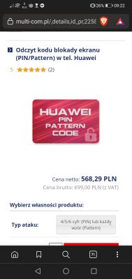 Huawei P-smart - zapomniane hasło, odblokowanie telefonu bez kodu PIN