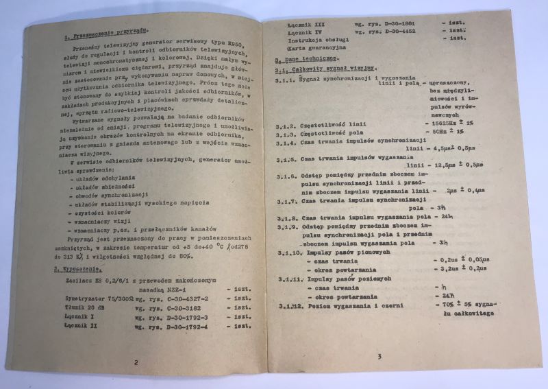 Retro unboxing – K950-type television test signal generator – 1985, interior, schematic diagram