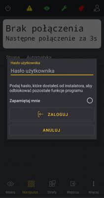 Brak połączenia z aplikacją Integra Control 4.8.2 na Androida po konfiguracji modułu ETHM-1 Plus