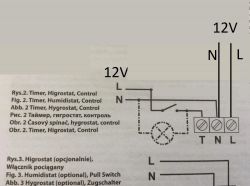 Podłączenie wentylatora łazienkowe 12V higrostat timer - dodatkowy transformator