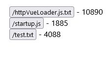 Screenshot of three files with their sizes in bytes.