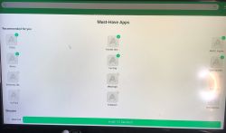 Ekran aplikacji Android Box z listą zalecanych aplikacji.