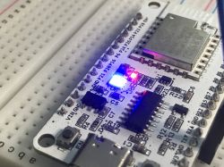 NiceMCU WB3S Board with Active LED NiceMCU WB3S development board with LED on white background.