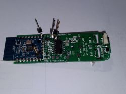 TH01 board with CB3S module and CHT8310 sensor, showing soldered connections.