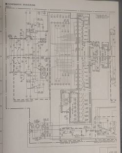 Schemat elektryczny wzmacniacza Yamaha A500 z zaznaczonym obwodem korektora.