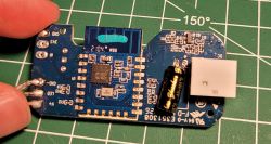 Electronic module with Wi-Fi on PCB board PCB board with Wi-Fi module, capacitor, and USB connector