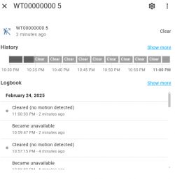 Motion History for Device WT00000000 5 in Home Assistant View of motion history for device WT00000000 5 in Home Assistant