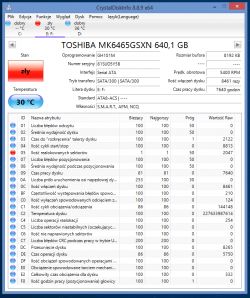 Eksperyment z uszkodzonym dyskiem HDD Toshiba MK6465GSXN - używanie dla danych niskiego priorytetu