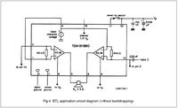 Schemat prostego wzmacniacza audio 2x11W na TDA1518Q z wykazem elementów