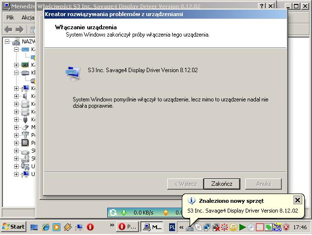 Błąd kodu 28 przy instalacji sterowników na Windows XP SP3 - brak pliku