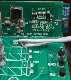Jasco Enbrighten Cafe Lighting PCB PCB of Jasco Enbrighten Cafe lighting with visible electronic components.