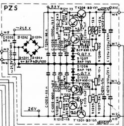 Schemat elektryczny bloku zasilającego PZS-2 z odbiornika serii OR-510x