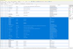 Screenshot of UART Viewer showing TX/RX frame log table with hex payloads, heater state, and temperature readings