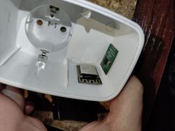 ESP8266 and CC1101 Modules Inside Socket Housing Inside of a socket housing with ESP8266 module and CC1101 electronic board.