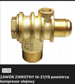 Mosiężny zawór zwrotny M-21/19 do kompresora olejowego.
