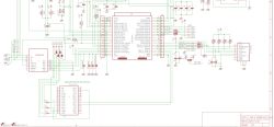 EAGLE schematic fragment showing ESP32, PCM5102A audio IC, OLED connections, and an SD card socket wiring