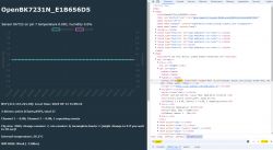 Temperature and humidity chart with HTML source code on the right.