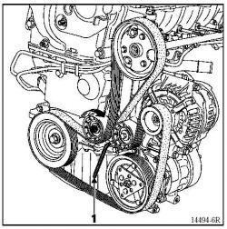 Espace 2.0T 2002 - Rozpiska ułożenia paska wielorowkowego