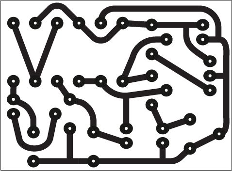 Black PCB trace layout diagram on a white background