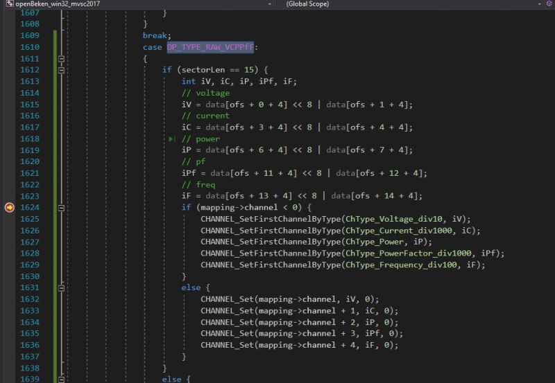Screenshot of source code in Visual Studio editor.