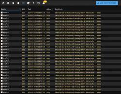 Monitor screen showing error message logs in a black console with yellow text.