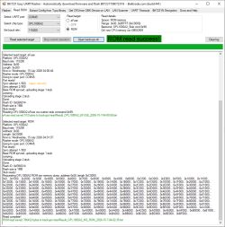 Screenshot of BK7231 Easy UART Flasher showing “ROM read success!” and ROM read log output.