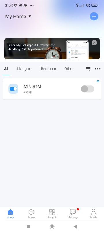 Tiny Sonoff Mini R4 M relay - compatible with Matter, but not reprogrammable