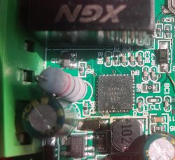 Close-up of a circuit board with various electronic components.
