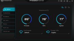 Laptop Predator Helios 300 a temperatura podczas grania