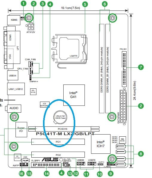 Asus p5g41t m lx2 gb схема подключения