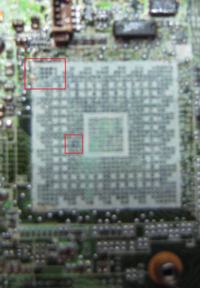 DV6700. Zerwane pady od grafiki na PCB. DV6700. Zerwane pady od grafiki na PCB.