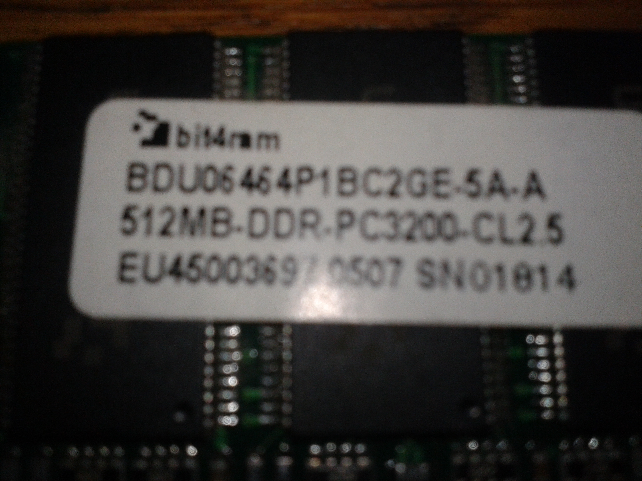 Pamięć Oznaczona Symbolem Pc3200 Nie Może Współpracować Z Magistralą Pamiec ram ddr1 512 pc3200 200mhz. - elektroda.pl