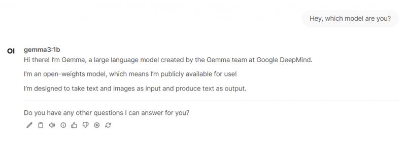 Conversation with the Gemma Language Model Screenshot of a conversation with the Gemma language model.