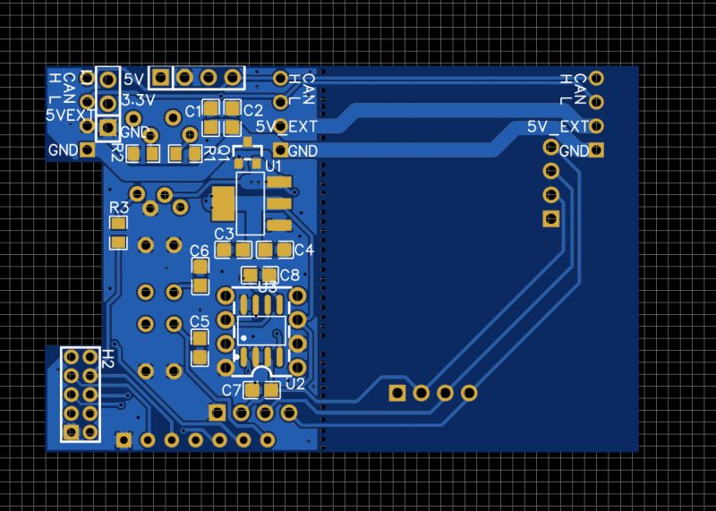 Kikimo FRNT1 PCB with surface-mount and through-hole components.