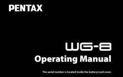 Okładka instrukcji obsługi aparatu PENTAX WG-8 na czarnym tle