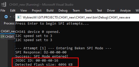 Programator SPI CH341 - obsługa przez CH341DLL w C#, transakcje SPI i operacje GPIO