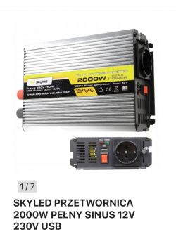 Przetwornica napięcia 12DC/230AC pełen sinus zakłócenia w samochodzie