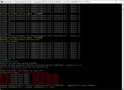 Command prompt showing write errors while flashing device firmware