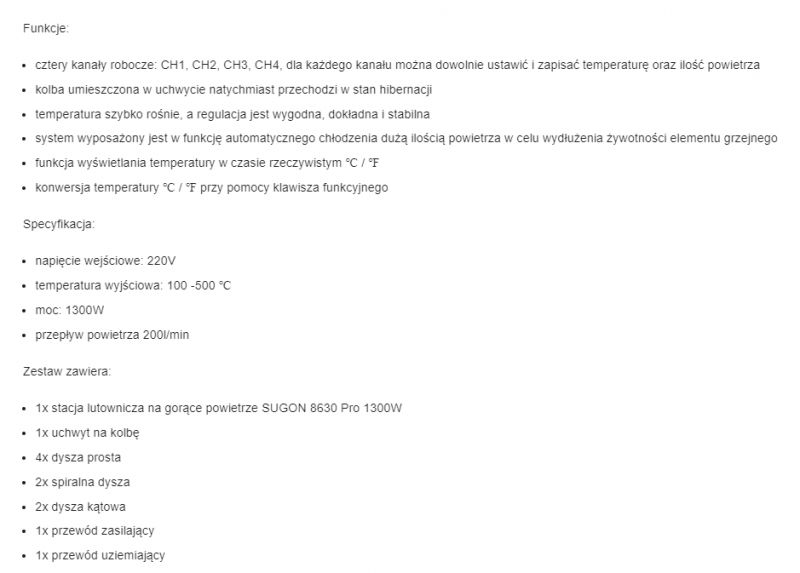 Porównanie stacji hot air QUICK 861DW i SUGON 8630 Pro - grzałka 1kW vs 1.3kW